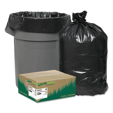 Earthsense Commercial 45 gal Trash Bags, 40 in x 46 in, Extra Heavy-Duty, 1.65 mil, Black, 100 PK RNW4860
